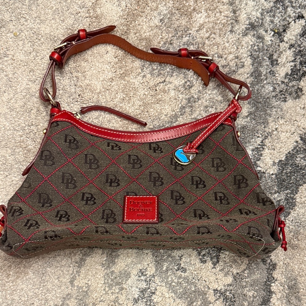 Dooney & Bourke Brown and Red Shoulder Bag